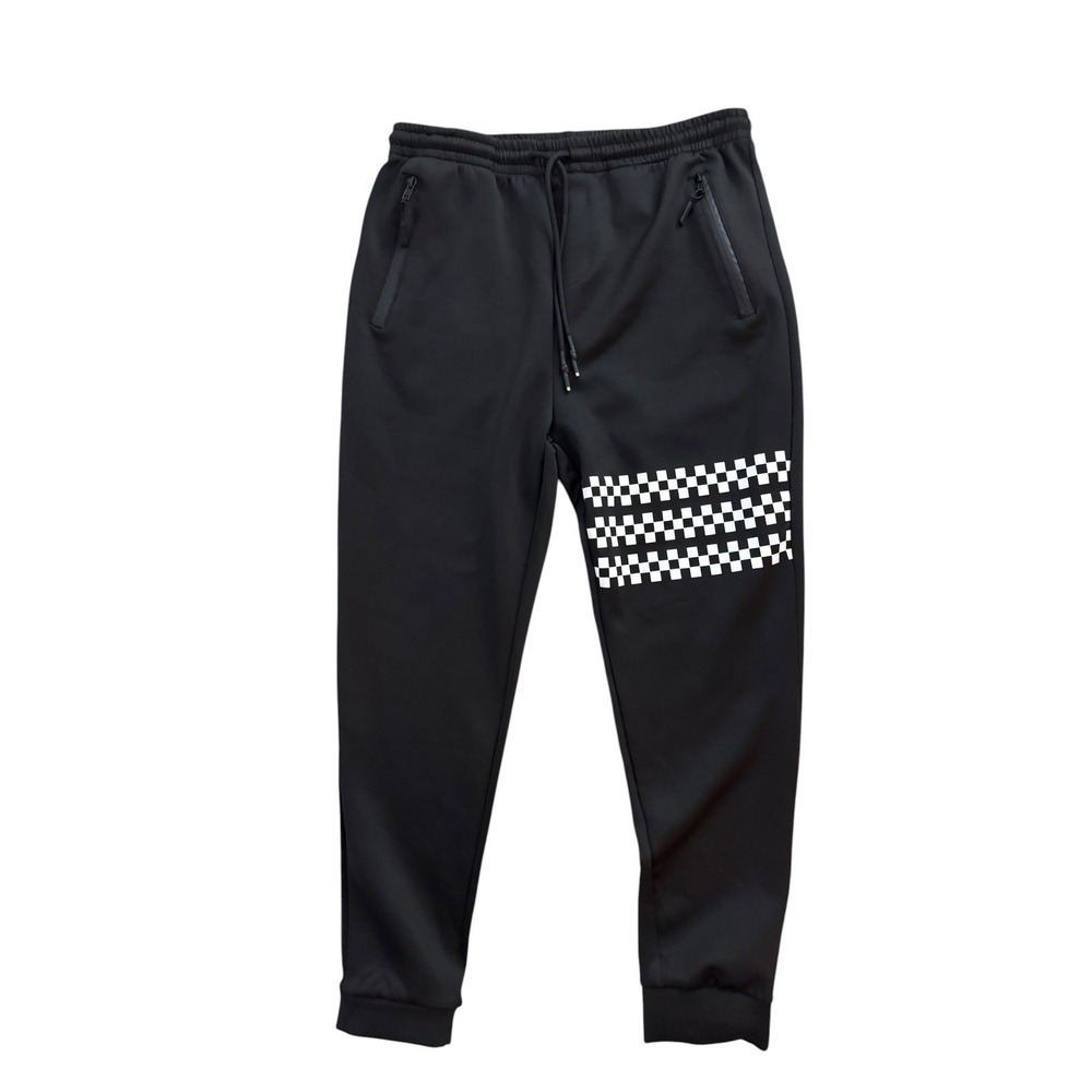 Public Record Jogger Pants Mens Size Medium Large Tech Drawstring Checkered